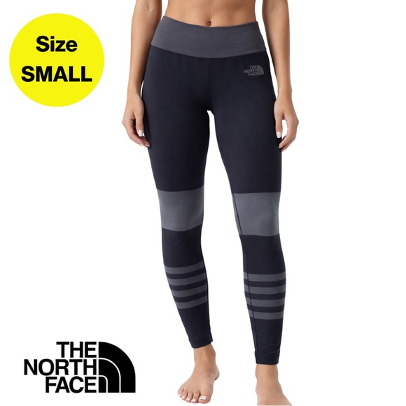 The North Face Pants - NORTH FACE 🩶 Women's Black, Gray High Waisted Striped Leggings (Size Small)
